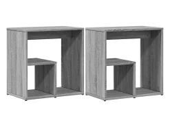 Mesa De Apoio|vidaxl Mesas de apoio 2 pcs 50x30x50 cm derivados madeira cinza sonoma Cinzento