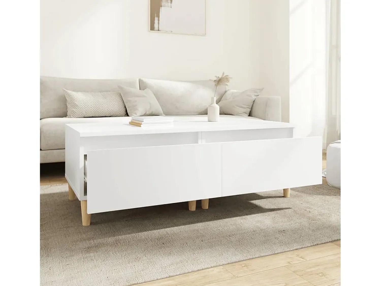 Mesa De Centro* Mesas de apoio 2 pcs 50x46x35 cm derivados de madeira PT412407 Branco
