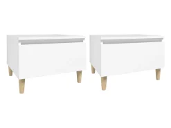 Mesa De Centro* Mesas de apoio 2 pcs 50x46x35 cm derivados de madeira PT412407 Branco