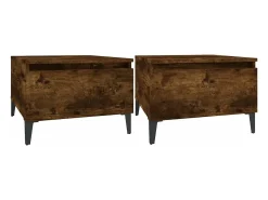 Mesa De Apoio*vidaxl Mesas de apoio 2 pcs 50x46x35 cm deriv. madeira carvalho fumado Natural claro