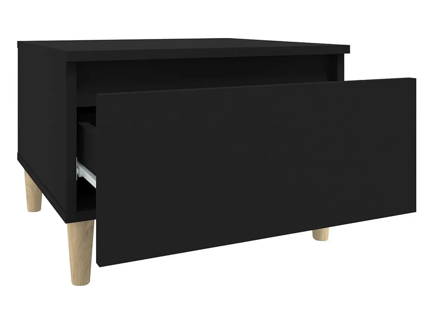 New vidaxl Mesas de apoio 2 pcs 50x46x35 cm derivados de madeira Preto