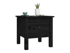 vidaxl Mesas de apoio 2 pcs 40x40x39 cm madeira de pinho maciça Preto