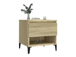 Mesa De Centro* Mesas de apoio 2 pcs 50x46x50 cm deriv. madeira carvalho sonoma PT991790 Castanho