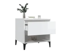 Mesa De Centro* Mesas de apoio 2 pcs 50x46x50cm deriv. madeira brilhante PT224601 Branco