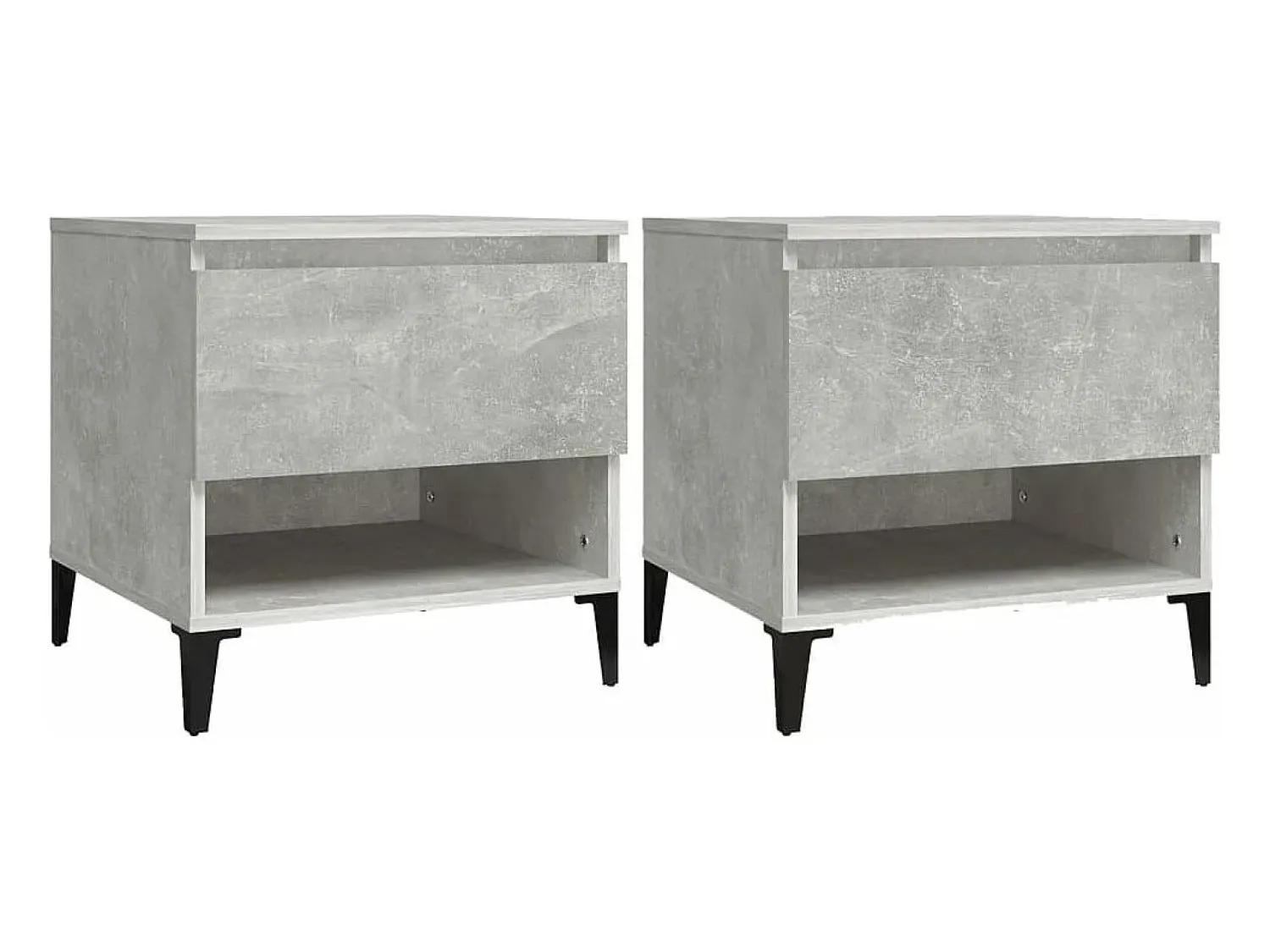 Mesa De Centro| Mesas de apoio 2 pcs 50x46x50cm deriv. madeira -cimento PT990326 Cinzento