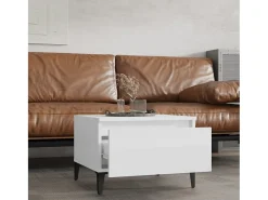 Mesa De Centro| Mesas de apoio 2 pcs 50x46x35cm deriv. madeira brilhante PT921505 Branco