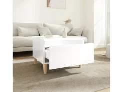 Mesa De Centro* Mesas de apoio 2 pcs 50x46x35cm deriv. madeira brilhante PT723332 Branco