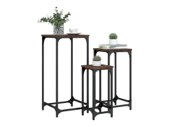 Mesa De Apoio|vidaxl Mesas de apoio encastrar 3pcs deriv. madeira carvalho castanho Natural claro