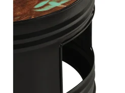 Mesa De Apoio*vidaxl Mesas de bar formato de tambor 3 pcs madeira recuperada maciça Multicor