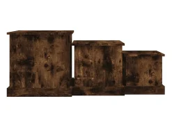 Mesa De Centro|vidaxl Mesas de centro 3 pcs derivados de madeira carvalho fumado Natural claro