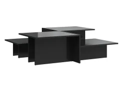 Mesa De Centro| Mesas de centro 2 pcs derivados de madeira brilhante PT788242 Preto