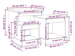 Mesa De Centro| Mesas de centro 3 pcs derivados de madeira Branco