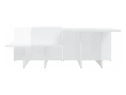 Mesa De Centro*vidaxl Mesas de centro 2 pcs derivados de madeira brilhante Branco
