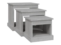 Mesa De Centro*vidaxl Mesas de centro 3 pcs derivados de madeira sonoma Cinzento