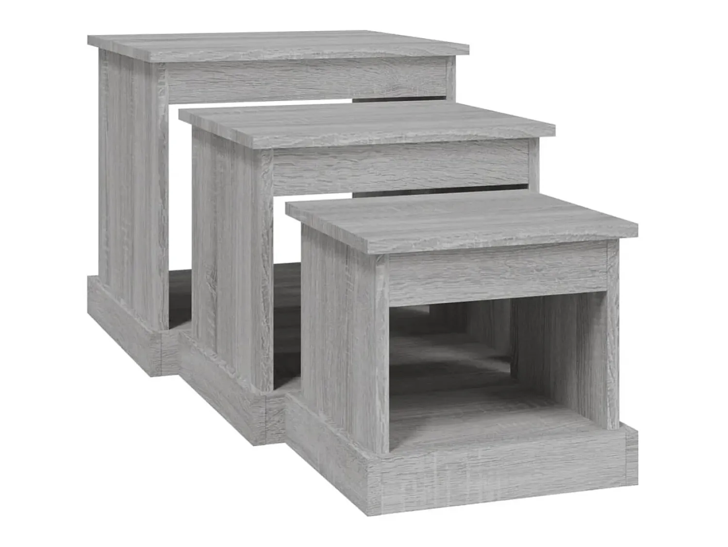 Mesa De Centro*vidaxl Mesas de centro 3 pcs derivados de madeira sonoma Cinzento