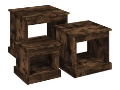 Mesa De Centro* Mesas de centro 3 pcs derivados de madeira carvalho fumado PT879245 Castanho