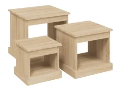Mesa De Centro| Mesas de centro 3 pcs derivados de madeira carvalho sonoma PT580930 Castanho