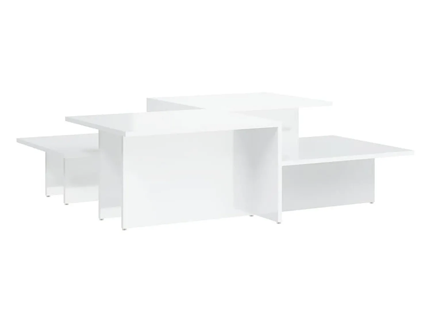Mesa De Centro| Mesas de centro 2 pcs derivados de madeira brilhante PT205866 Branco