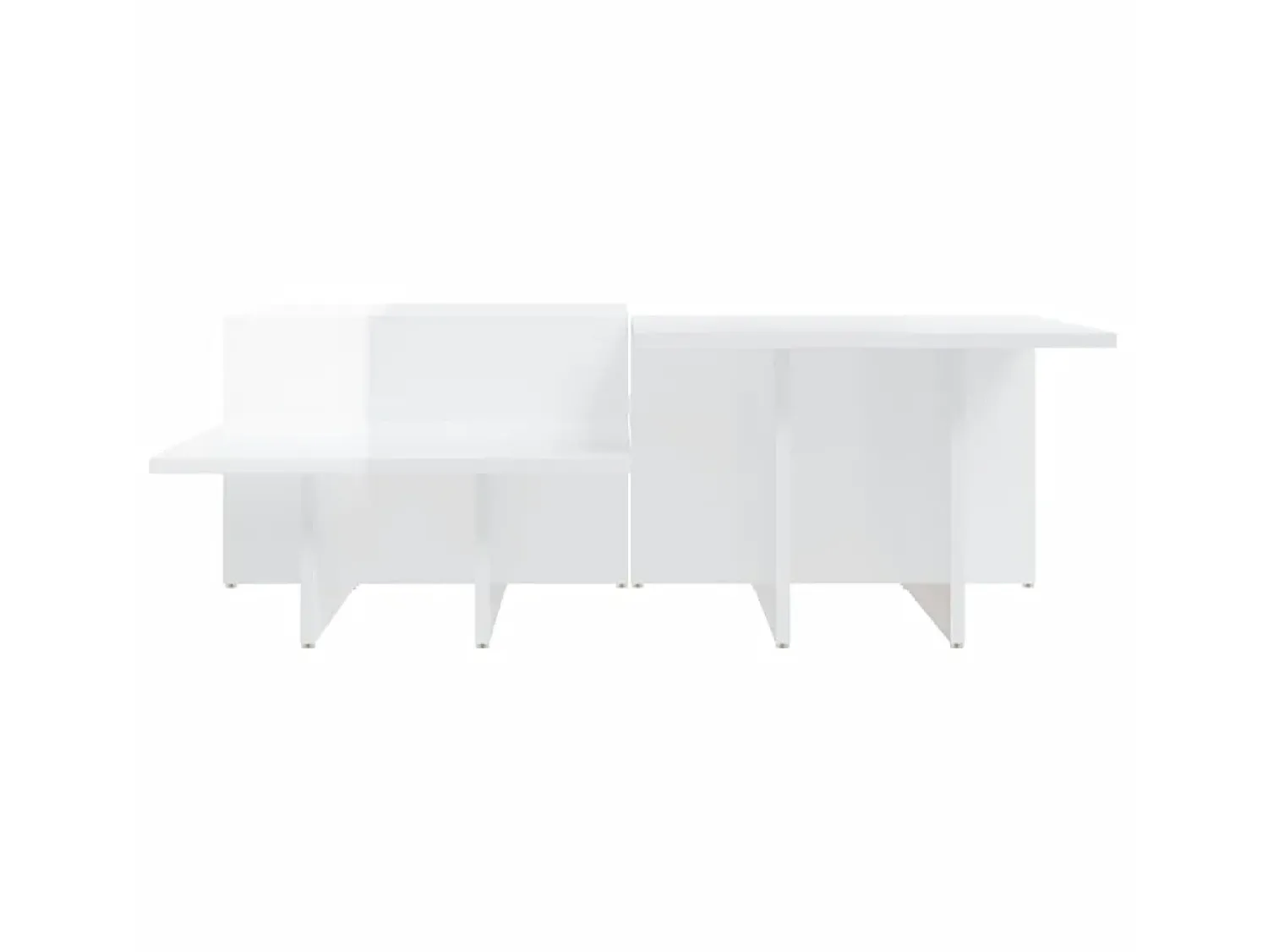 Mesa De Centro| Mesas de centro 2 pcs derivados de madeira brilhante PT205866 Branco