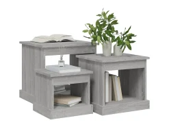 Mesa De Centro* Mesas de centro 3 pcs derivados de madeira sonoma PT333755 Cinzento