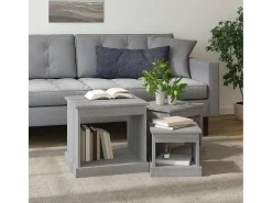 Mesa De Centro* Mesas de centro 3 pcs derivados de madeira sonoma PT333755 Cinzento