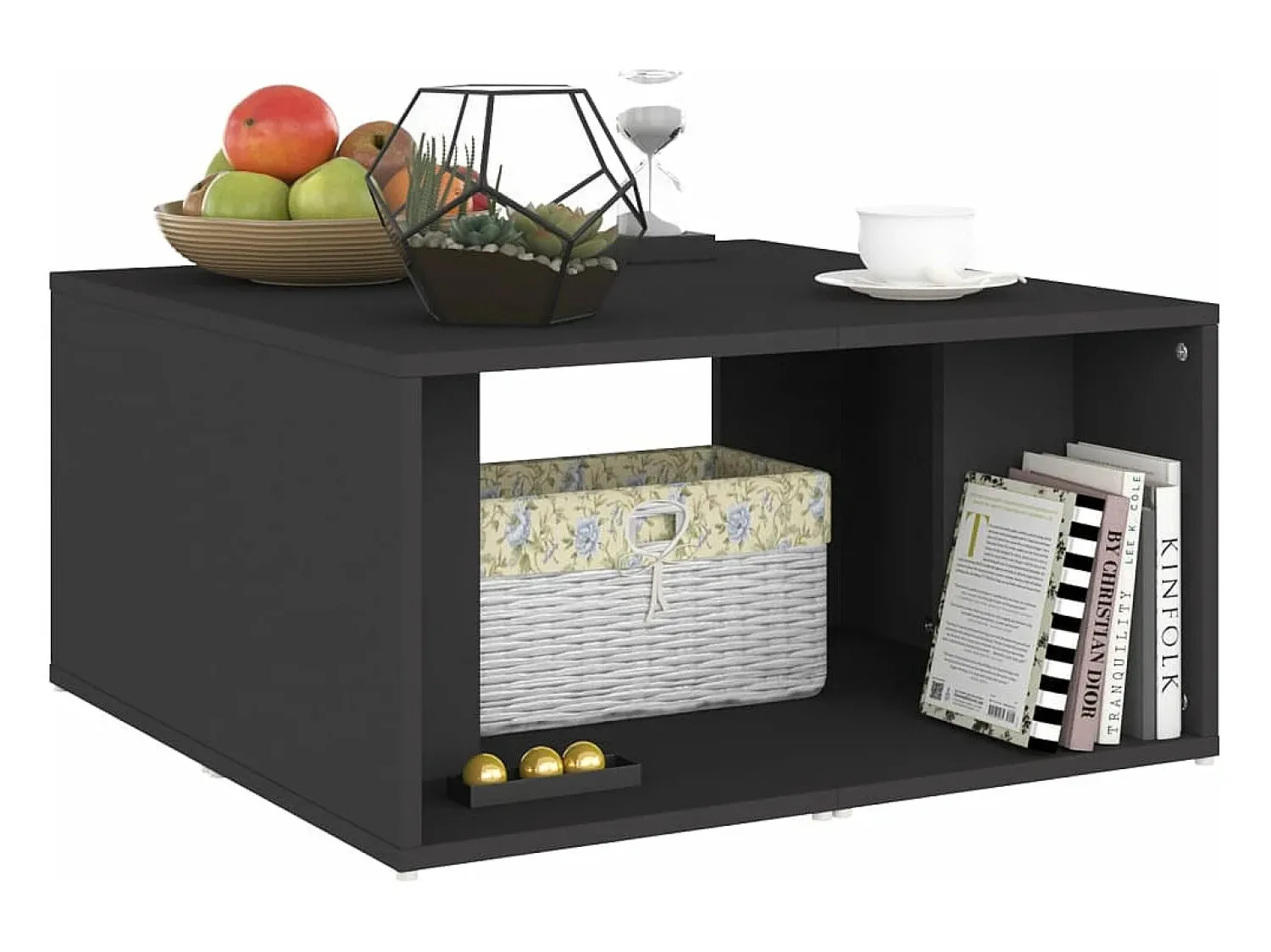 vidaxl Mesas de centro 4 pcs 33x33x33 cm derivados de madeira cinza^ Mesa De Centro