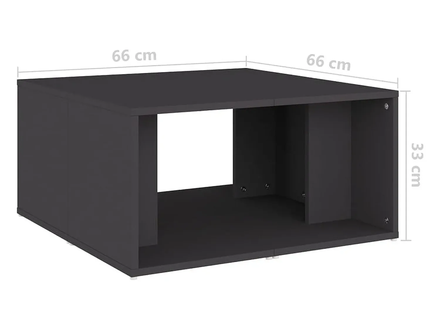 vidaxl Mesas de centro 4 pcs 33x33x33 cm derivados de madeira cinza^ Mesa De Centro