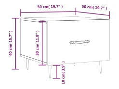 vidaxl Mesas de centro 2 pcs 50x50x40 cm madeira proc. sonoma cinza^ Mesa De Centro