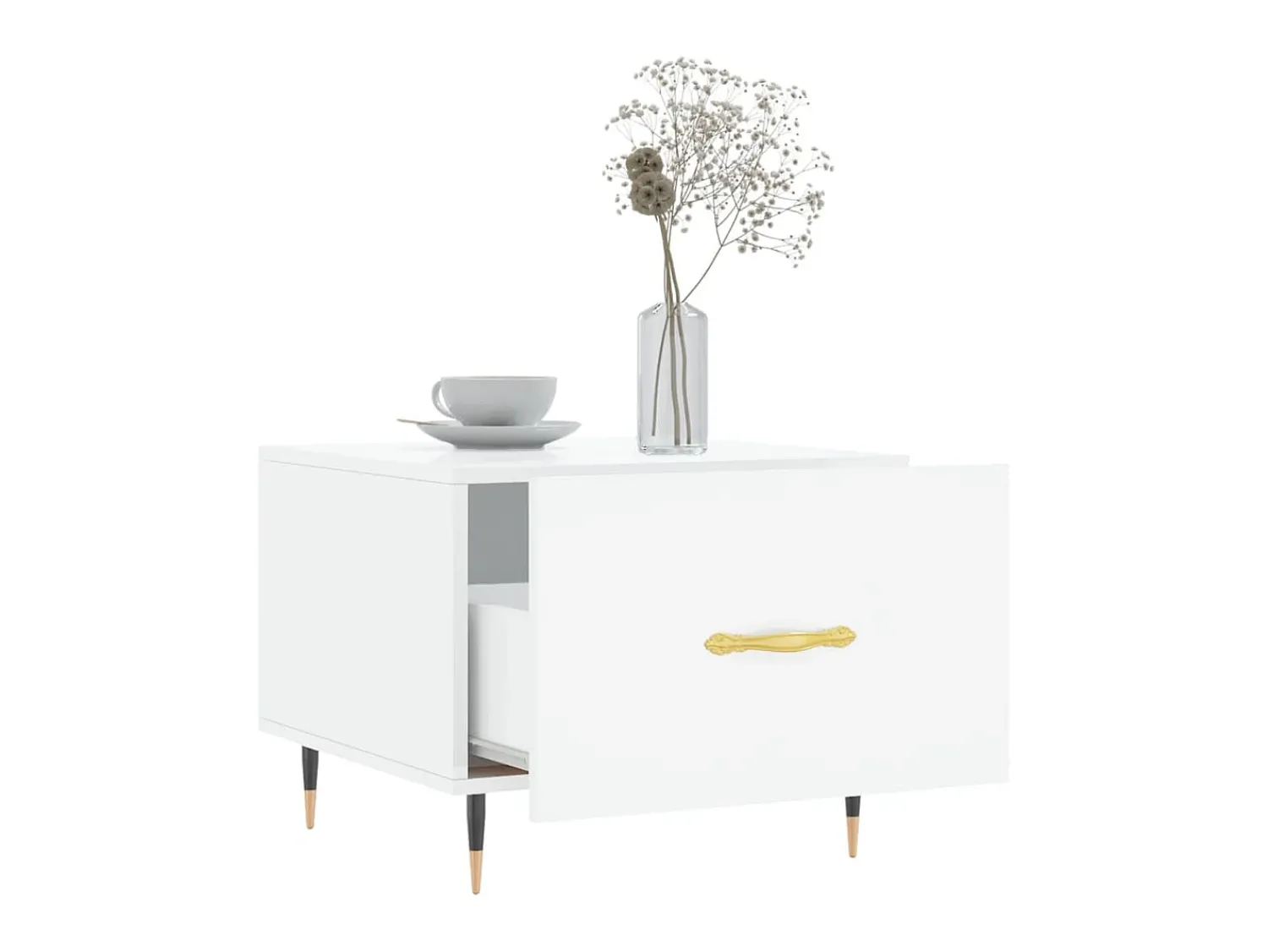 Mesa De Centro| Mesas de centro 2 pcs 50x50x40 cm brilhante PT728208 Branco