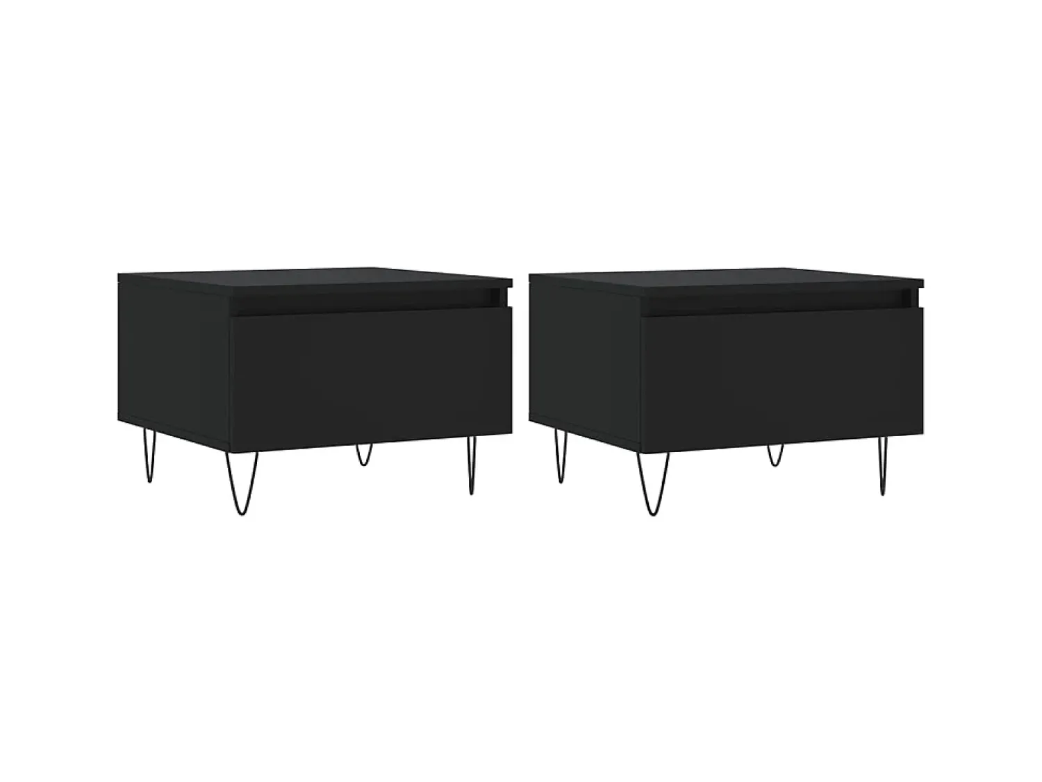 Mesa De Centro| Mesas de centro 2 pcs 50x46x35 cm derivados de madeira PT671315 Preto