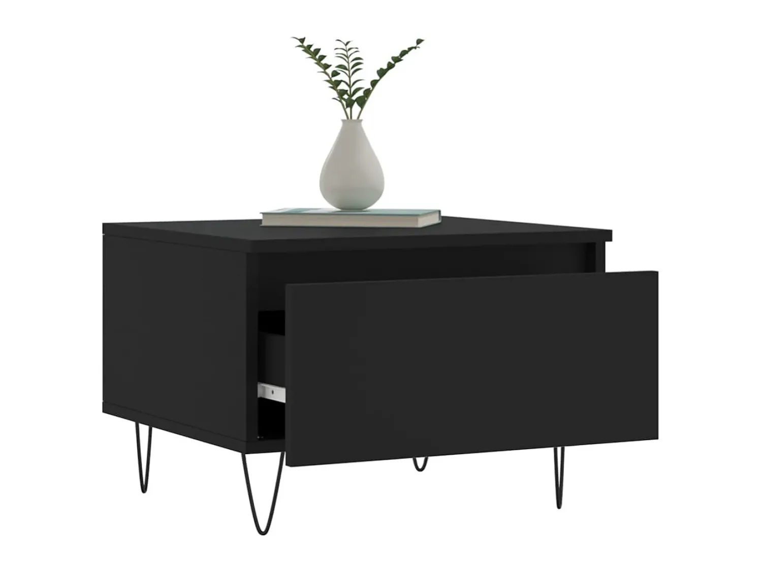 Mesa De Centro| Mesas de centro 2 pcs 50x46x35 cm derivados de madeira PT671315 Preto