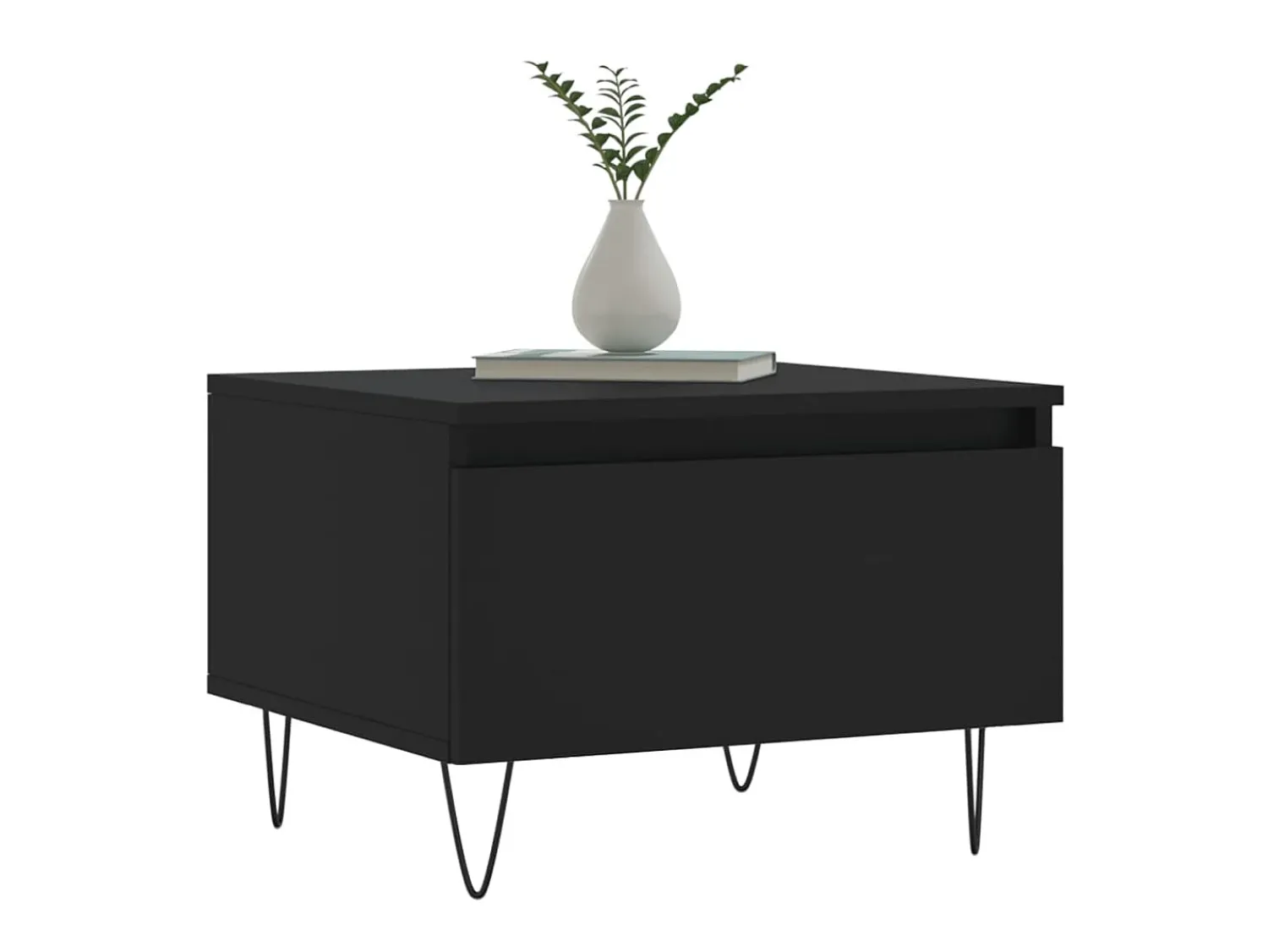 Mesa De Centro| Mesas de centro 2 pcs 50x46x35 cm derivados de madeira PT671315 Preto