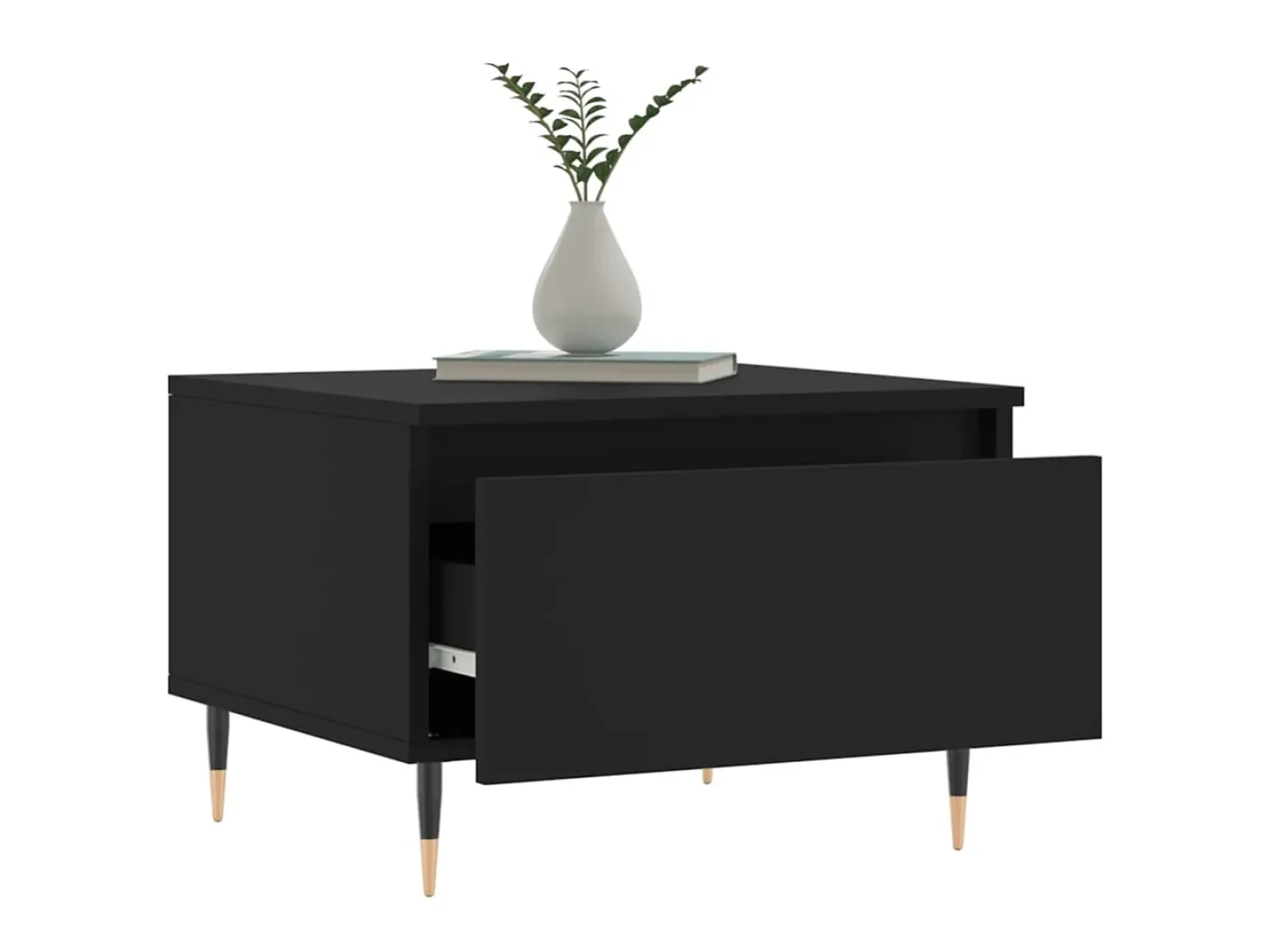 Mesa De Centro| Mesas de centro 2 pcs 50x46x35 cm derivados de madeira PT638126 Preto