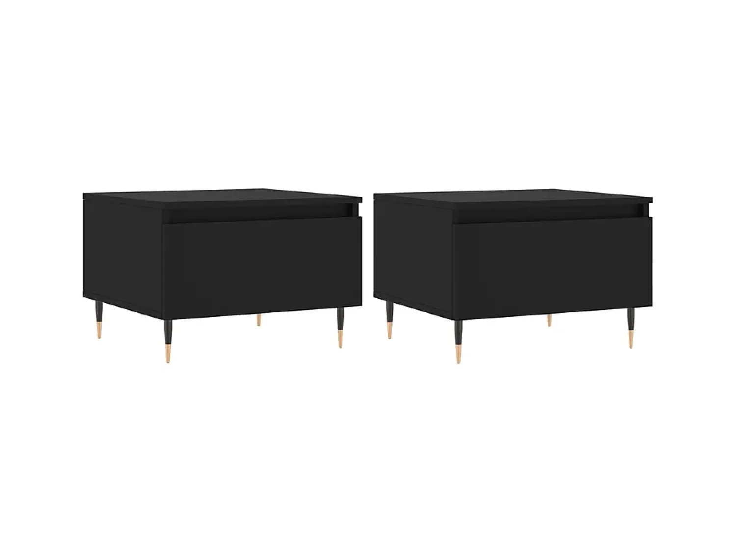Mesa De Centro| Mesas de centro 2 pcs 50x46x35 cm derivados de madeira PT638126 Preto