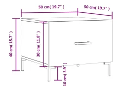 Mesa De Centro*vidaxl Mesas de centro 2 pcs 50x50x40 cm brilhante Branco