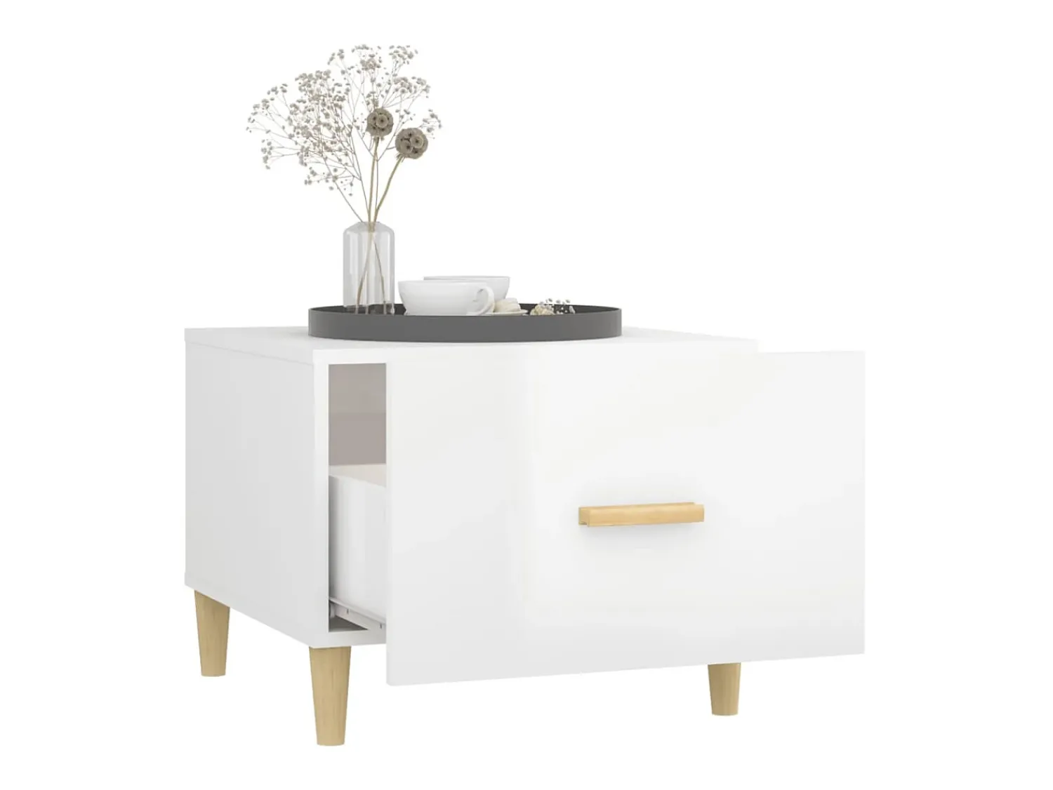 Mesa De Centro| Mesas de centro 2 pcs 50x50x40 cm brilhante PT109820 Branco