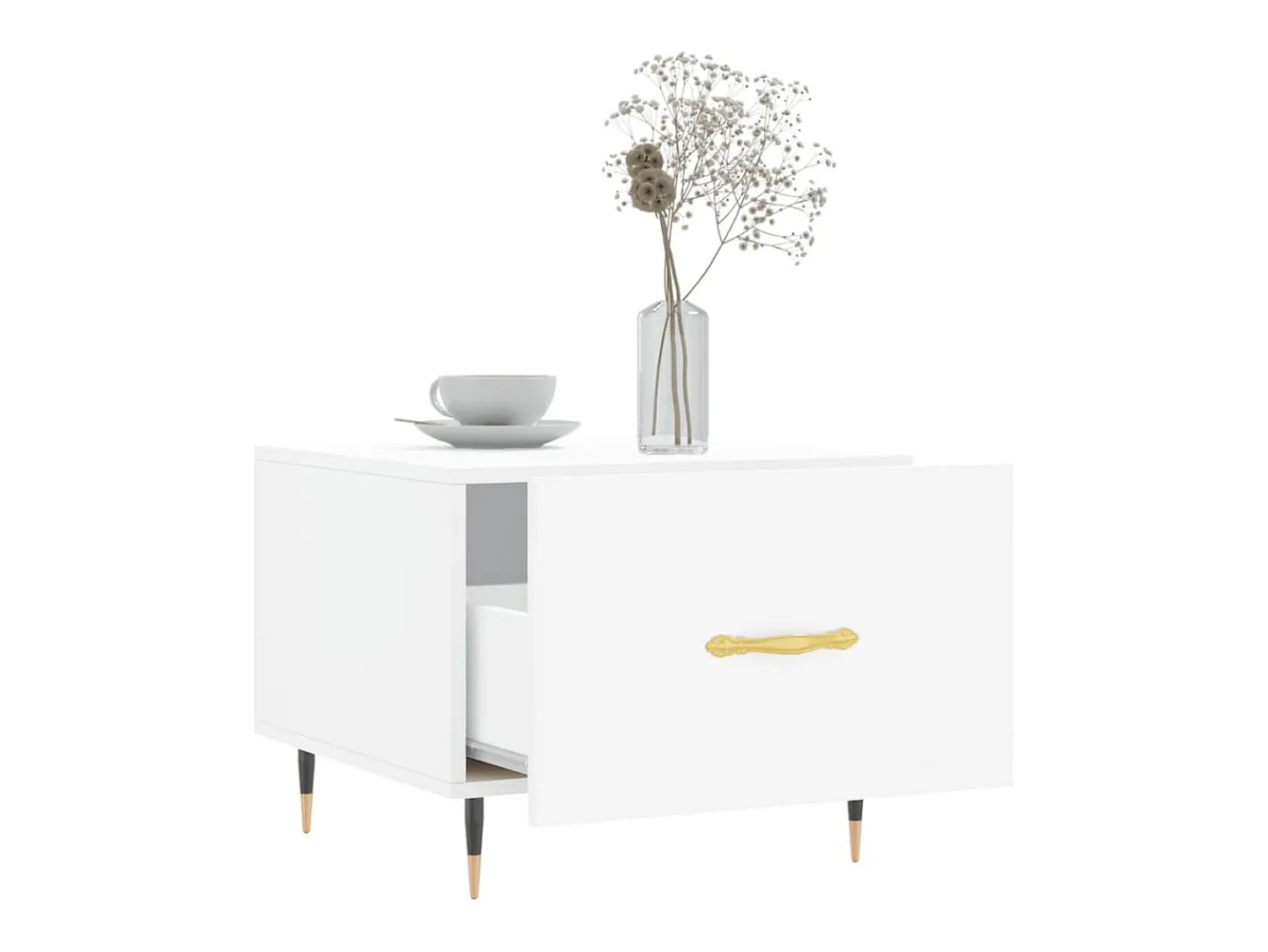 New vidaxl Mesas de centro 2 pcs 50x50x40 cm madeira processada Branco
