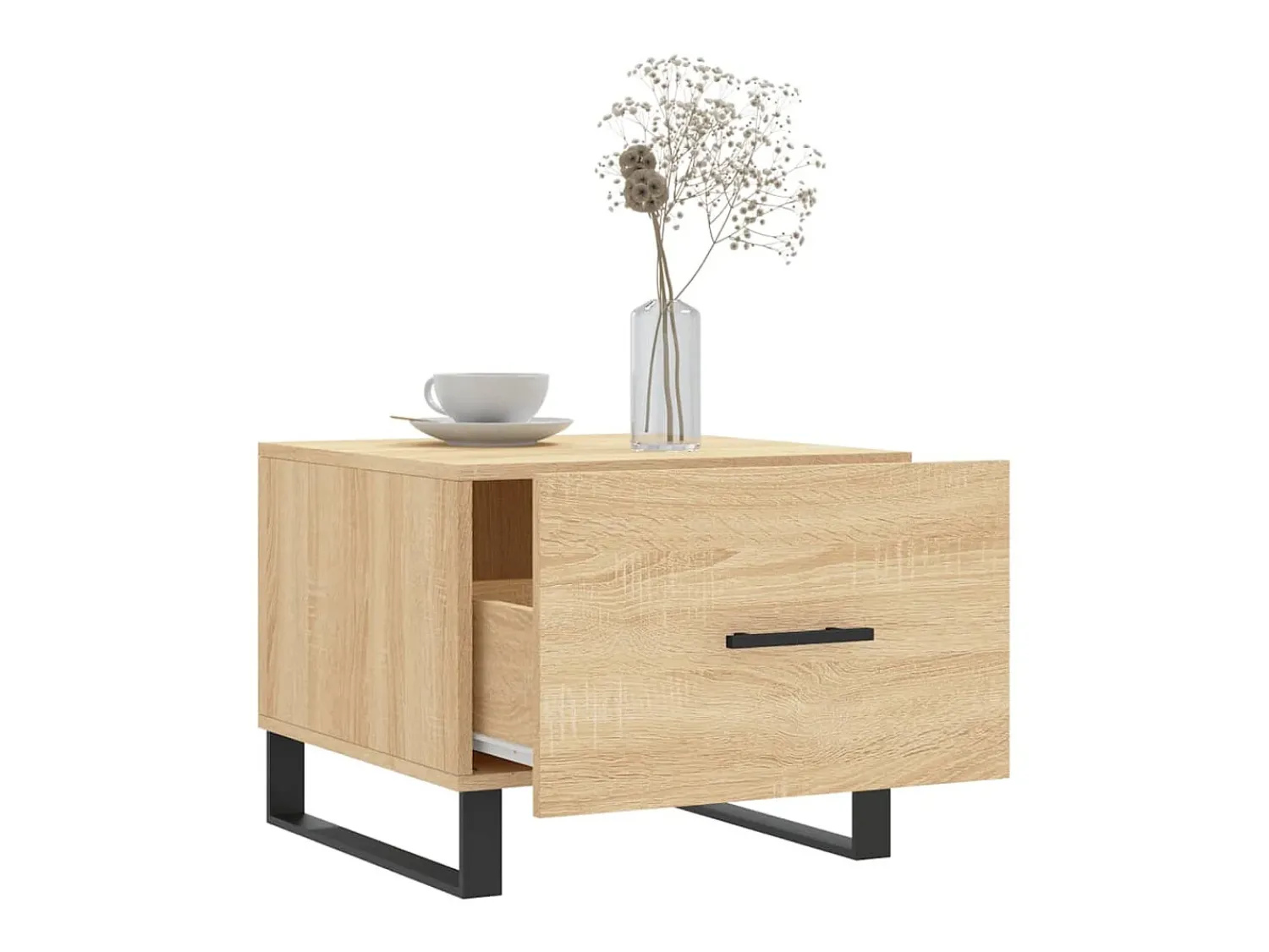 Mesa De Centro* Mesas de centro 2 pcs 50x50x40cm deriv. madeira carvalho sonoma PT739466 Castanho