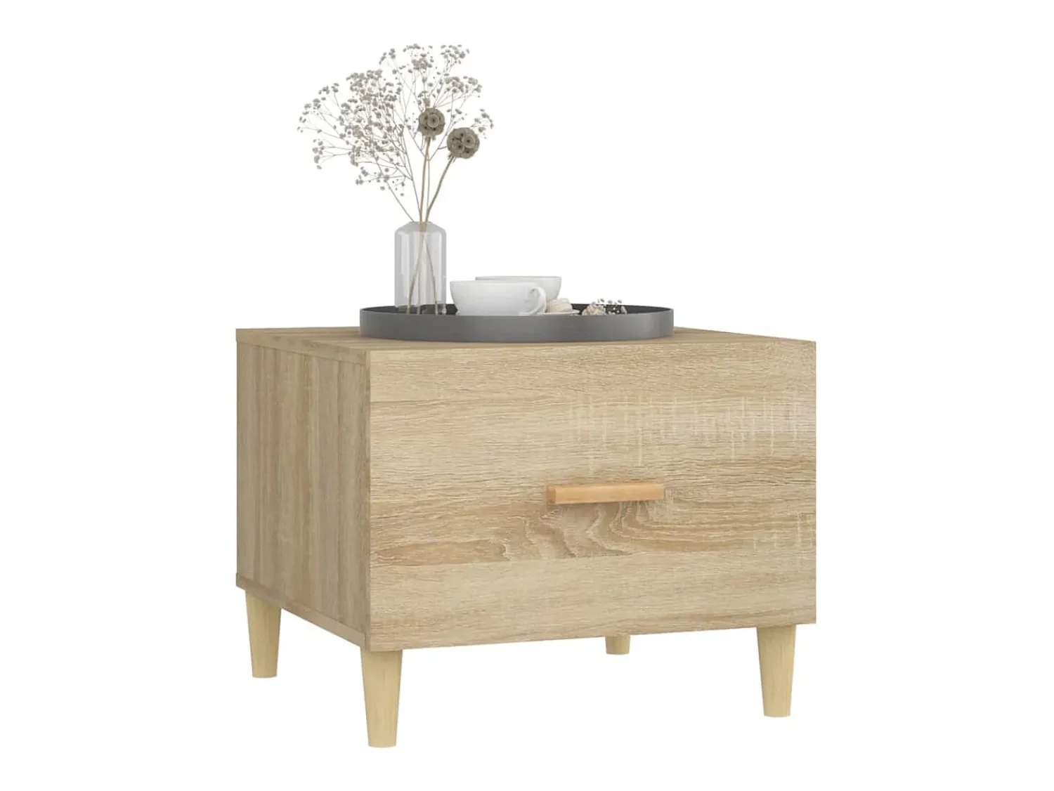 Mesa De Centro|vidaxl Mesas de centro 2 pcs 50x50x40cm deriv. madeira carvalho sonoma Natural claro