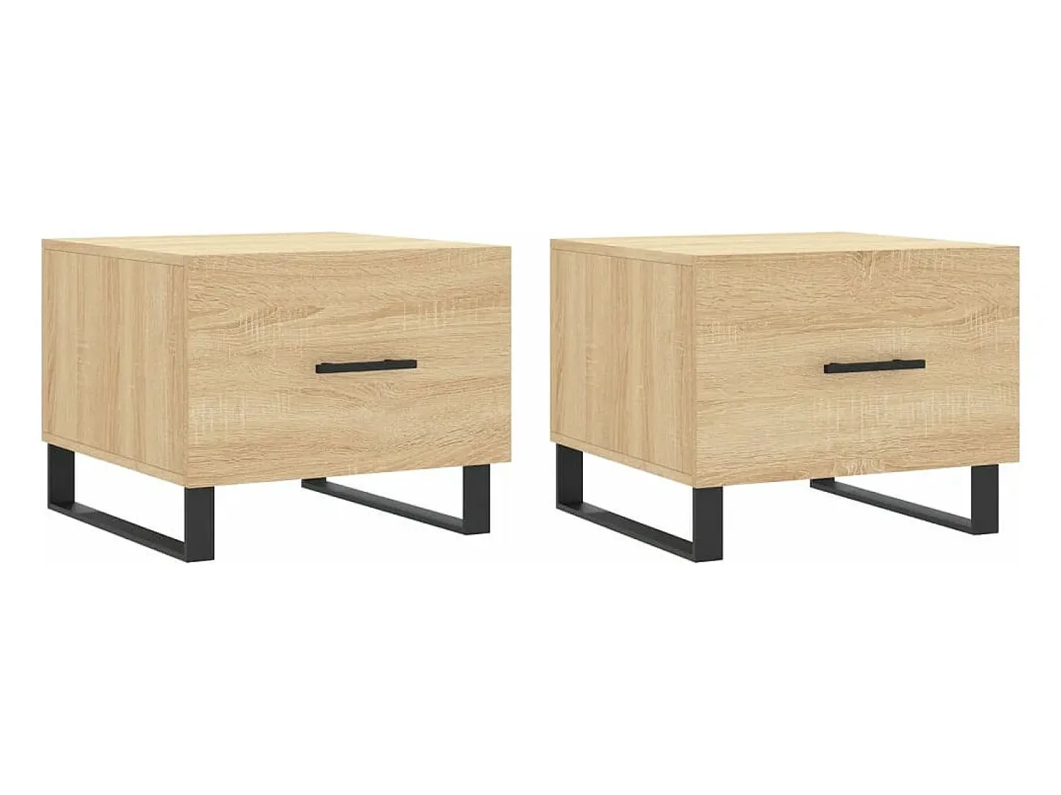 New vidaxl Mesas de centro 2 pcs 50x50x40cm deriv. madeira carvalho sonoma Natural claro