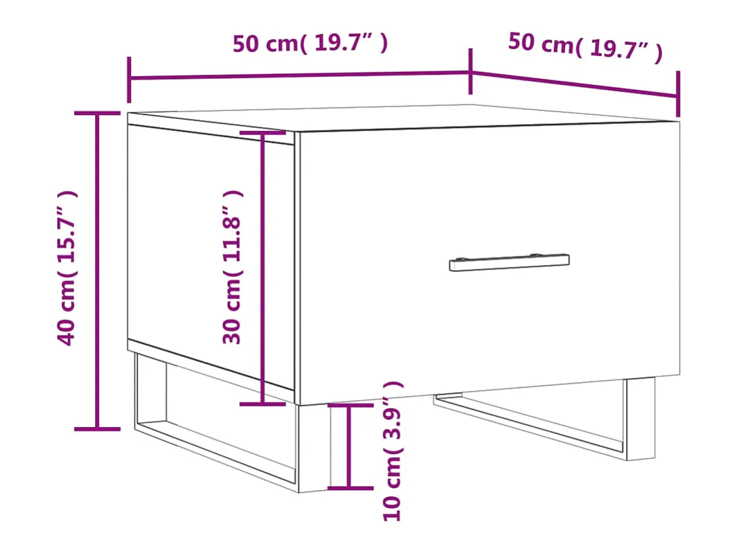 New vidaxl Mesas de centro 2 pcs 50x50x40cm deriv. madeira carvalho sonoma Natural claro