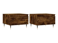 Mesas de centro 2 pcs 50x46x35cm deriv. madeira carvalho fumado PT344318^ Mesa De Centro
