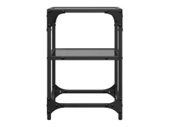 Best Mesas de centro c/ tampo em vidro 2 pcs 30x30x45 cm aço PT632794 Preto