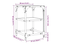 Outlet vidaxl Mesas de centro c/ tampo em vidro 2 pcs 30x30x45 cm aço Preto