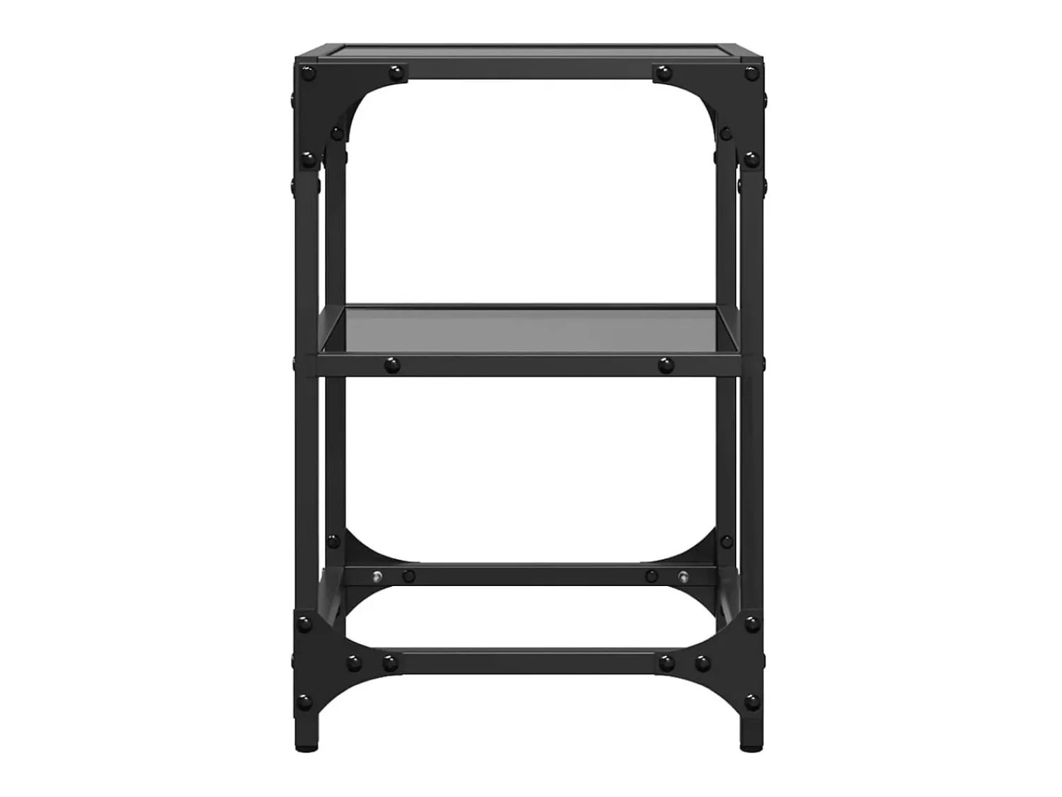 Outlet vidaxl Mesas de centro c/ tampo em vidro 2 pcs 30x30x45 cm aço Preto