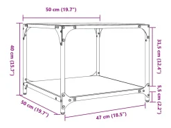 Mesa De Centro*vidaxl Mesas de centro c/ topo em vidro 2 pcs 50x50x40 cm aço Preto