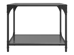 Mesa De Centro*vidaxl Mesas de centro c/ topo em vidro 2 pcs 50x50x40 cm aço Preto