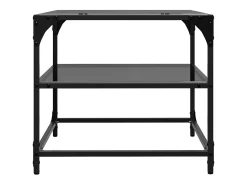Mesa De Centro|vidaxl Mesas de centro c/ topo em vidro 2 pcs 50x50x45 cm aço Preto