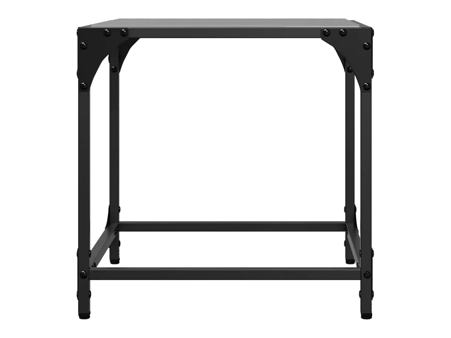 Mesa De Centro* Mesas de centro c/ topo em vidro 2 pcs 40x40x40 cm aço PT448207 Preto