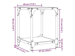 Mesa De Centro|vidaxl Mesas de centro c/ topo vidro 2 pcs 30x30x40cm aço Transparente